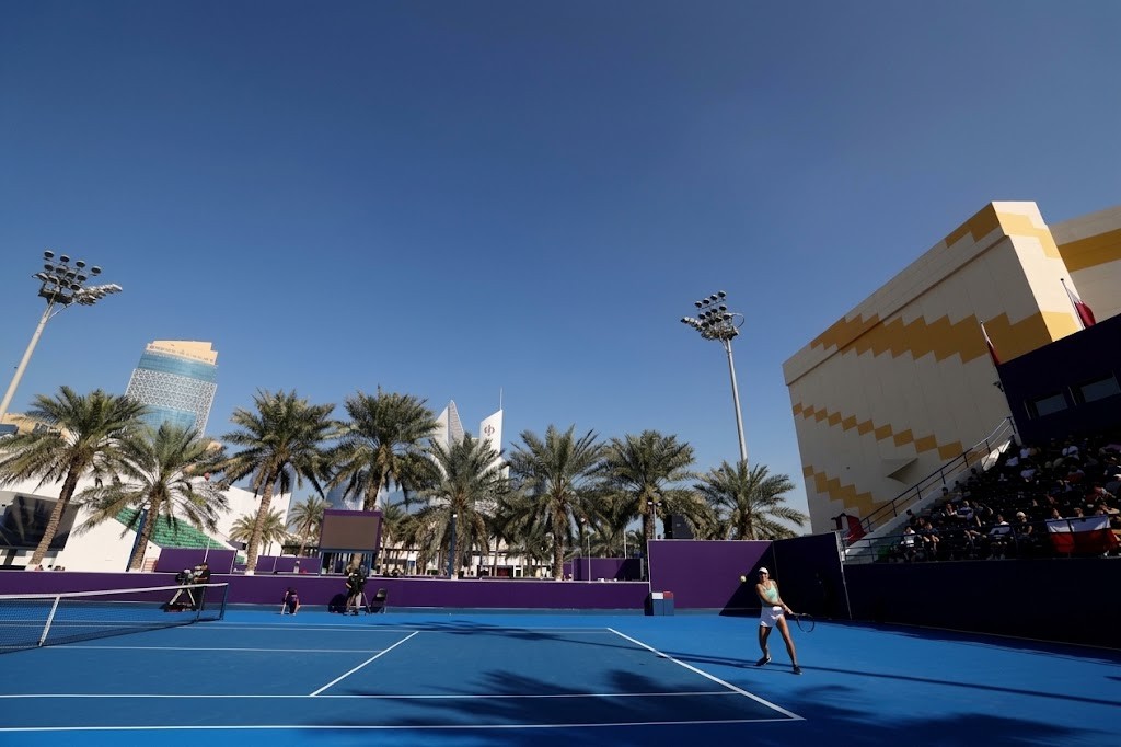 Grandstand Court 1 at Khalifa International Tennis and Squash Complex, Doha