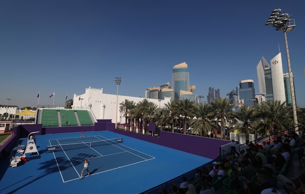 Grandstand Court 1 at Khalifa International Tennis and Squash Complex, Doha